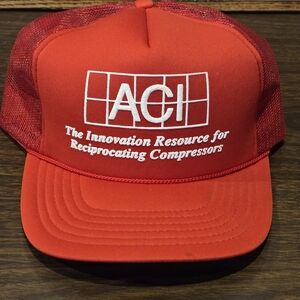 Vintage ACI Red Trucker Hat
